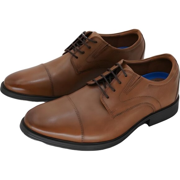 Clarks Dark Tan Cap-Toe Oxfords Men's Shoes Size 10.5M US EU 44 - Picture 2 of 6